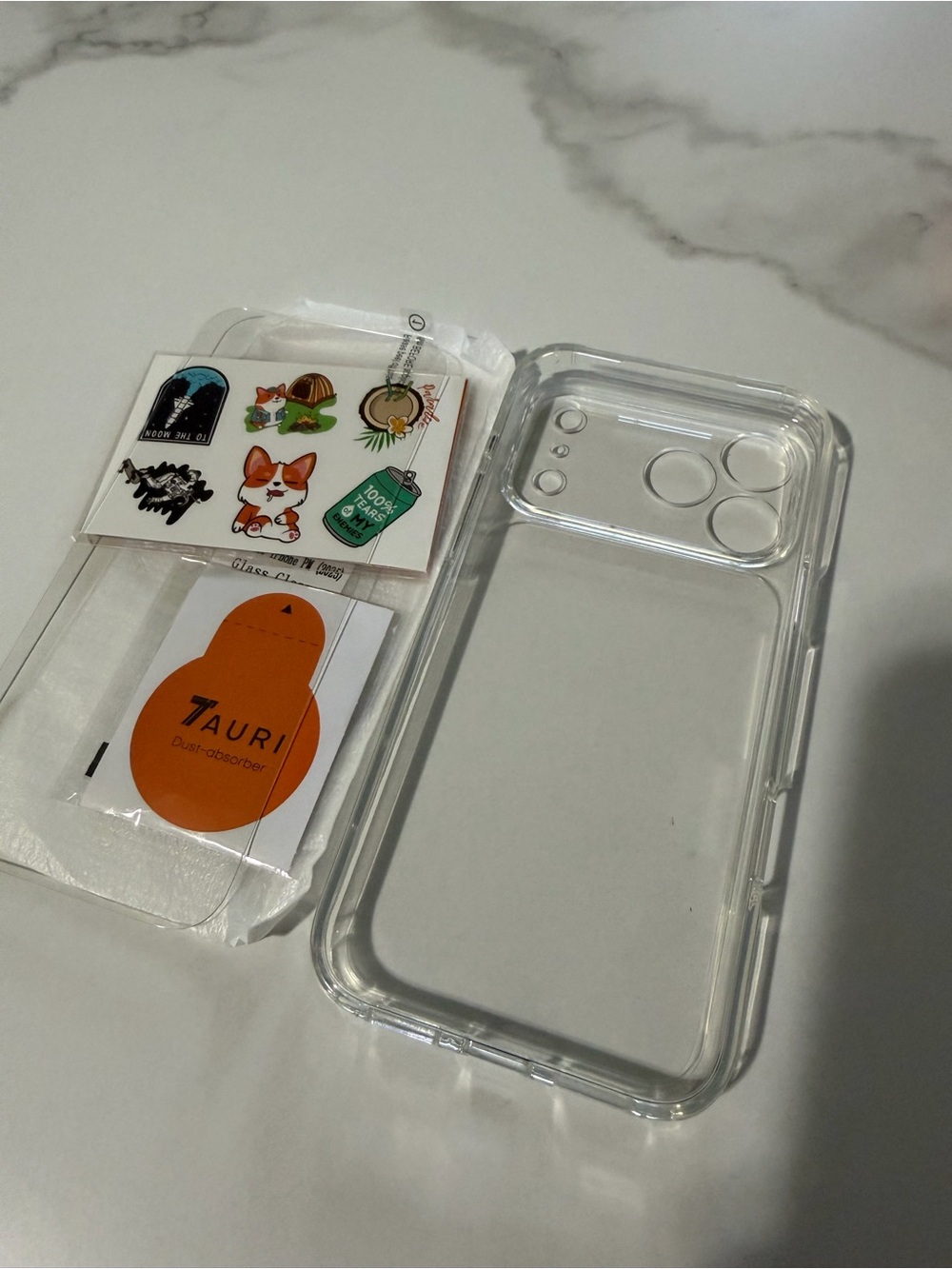 Clear Case for iPhone 17 Pro Max with Screen Protector & Stickers